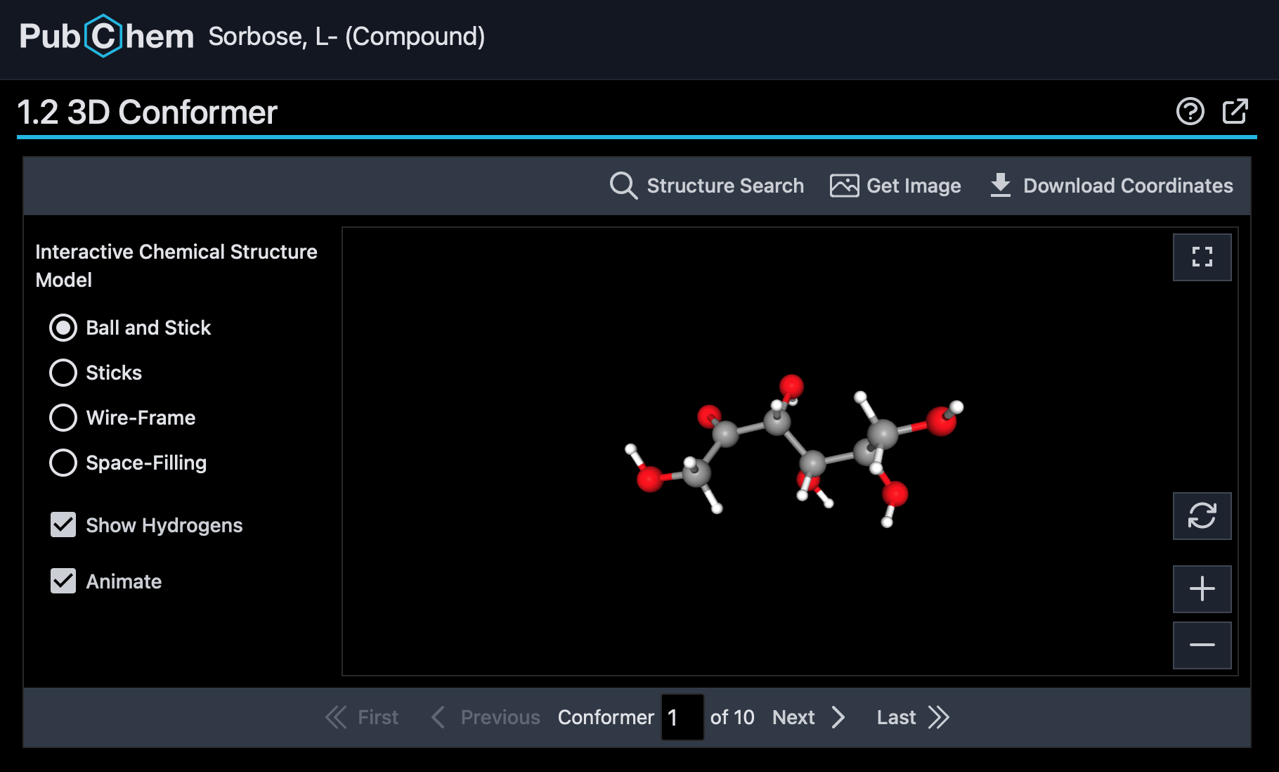 L-Sorbose Sugar Molecule on PubChem wiki site