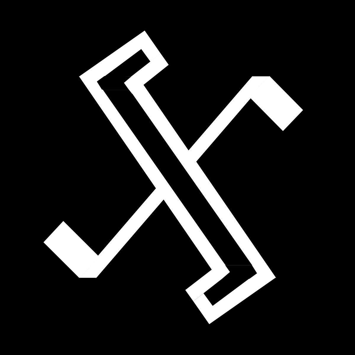 The X Twitter logo with the end of it extending in the form of a swastika